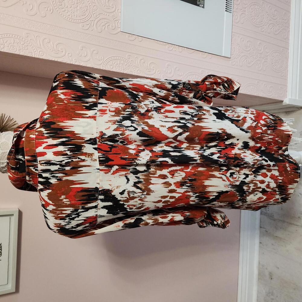 Flawless Multiples blouse button up long colorful… - image 5